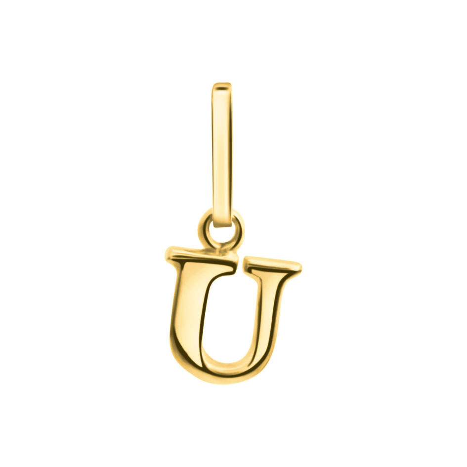 Anhänger Buchstabe U, 585 Gelbgold, 6mm, schlicht