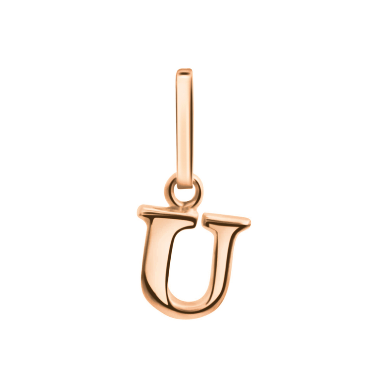 Anhänger Buchstabe U, 585 Rotgold, 6mm, schlicht