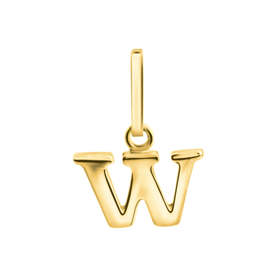 Anhänger Buchstabe W, 585 Gelbgold, 6mm, schlicht