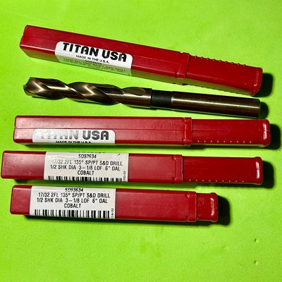 Lot of 4 new 17/32&quot; Cobalt drills, USA