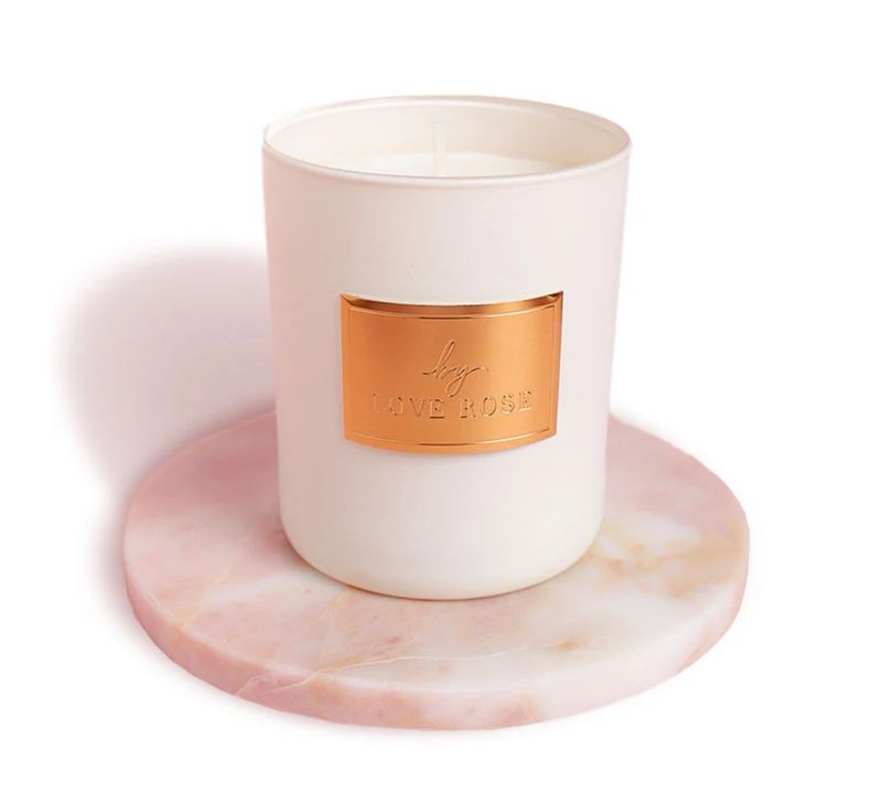 Love Rose ? Kerze ( creme weiss & Bordeaux )