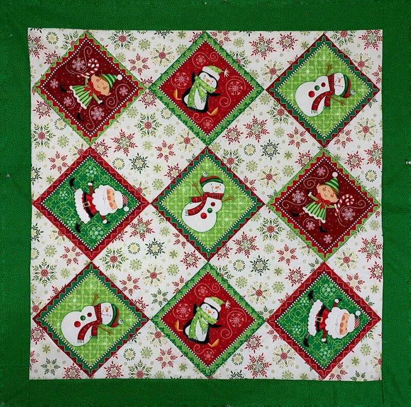 Crazy Santa Wall Hanging Quilt Top