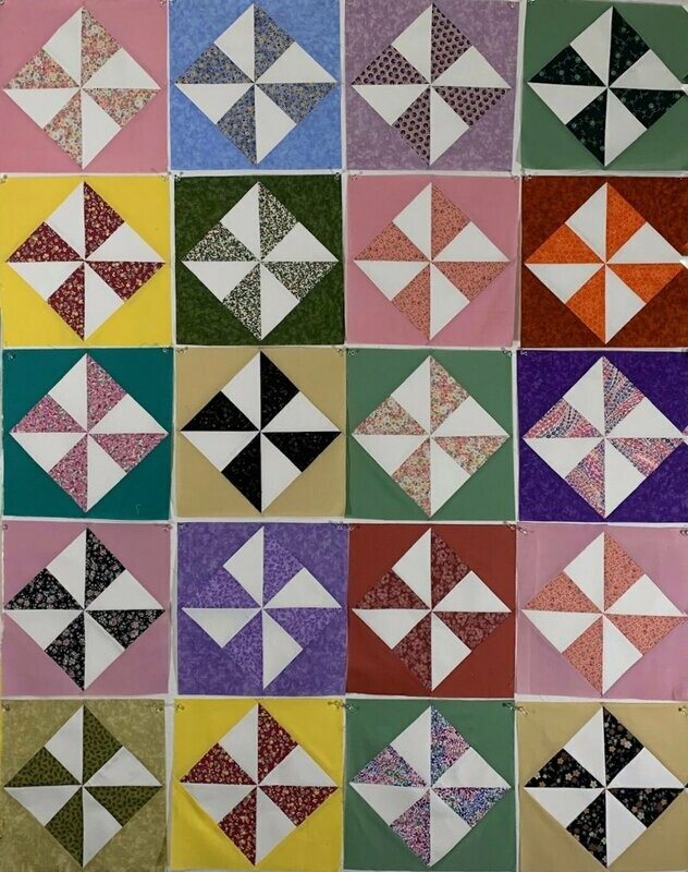 Pinwheels Set on Point Quilt Blocks