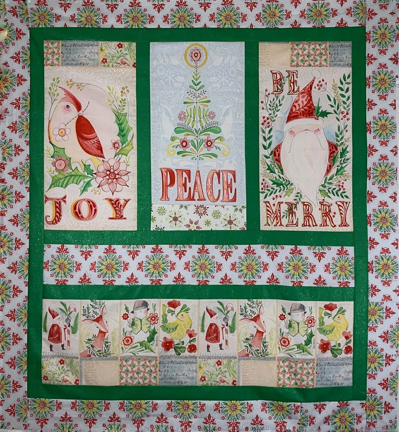 Be Merry, Joy, Peace Wall Hanging Quilt Top