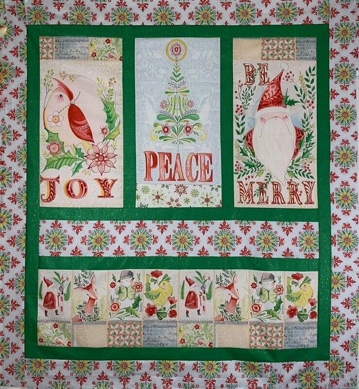 Be Merry, Joy, Peace Wall Hanging Quilt Top