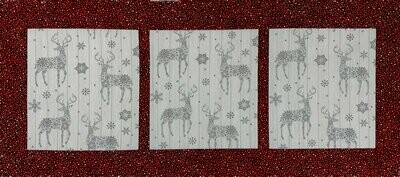 Deer and Snowflake Silhouette Table Runner Quilt Top
