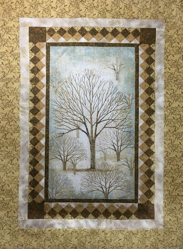 Trees in Winter Tan Quilt Top