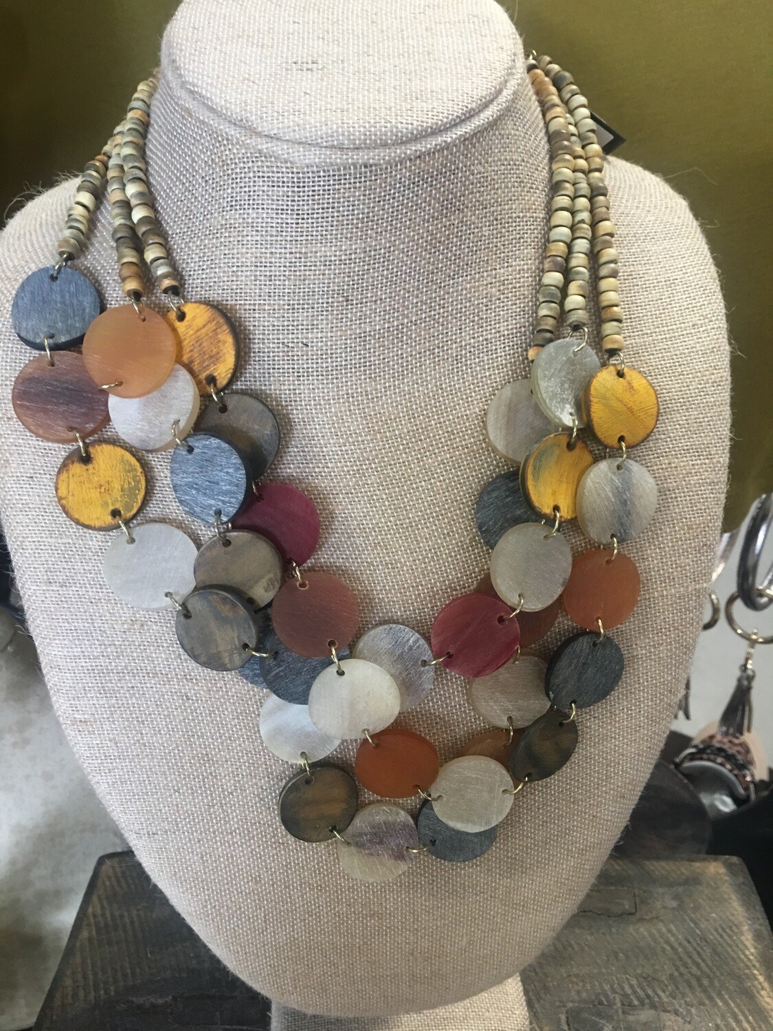Three Strand Grey Necklace