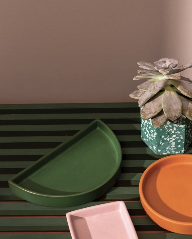 Lizzy Saucer Teal Half Moon