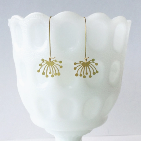Earrings - Dandelion Fluff Gold