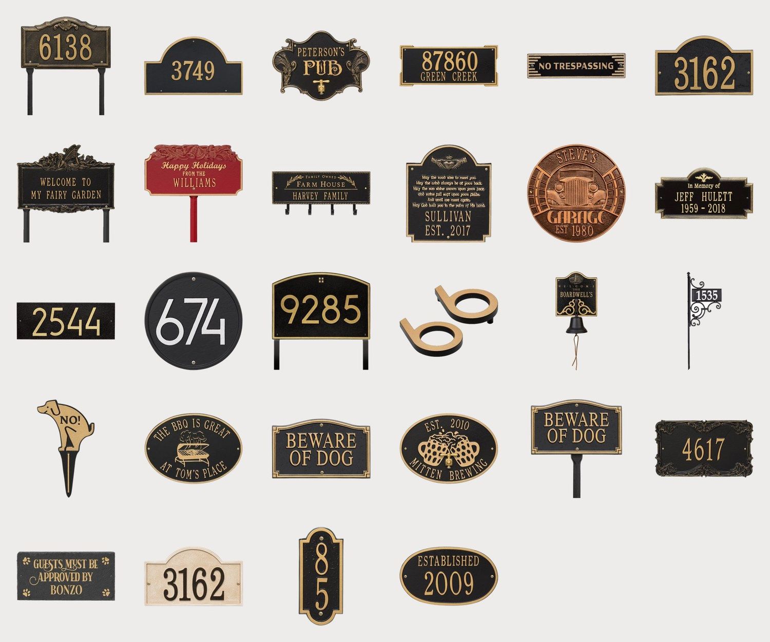 Cast Aluminum House Address Plaques Starting at $35