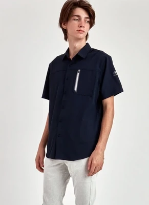 MENS POINT ZERO SOLID DRY EDITION SHIRT - NAVY