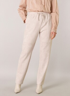 YEST EMINE BRUSHED SUEDE TROUSER - LIGHT TAUPE