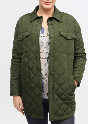 MOFFI LINED QUILTED SHACKET - KHAKI