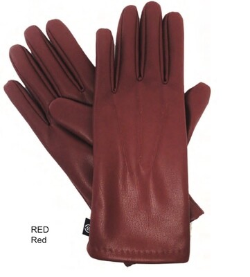 ISOTONER FAUX NAPPA GLOVE - RED