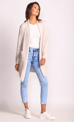 PINK MARTINI THE DISTRICT SWEATER JACKET - LIGHT GREY