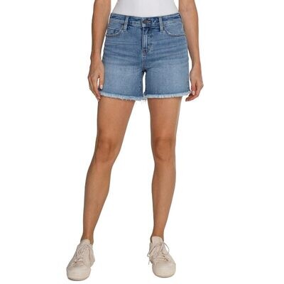 LIVERPOOL VICKIE SHORT WITH FRAYED HEM - MIDDLE TOWN