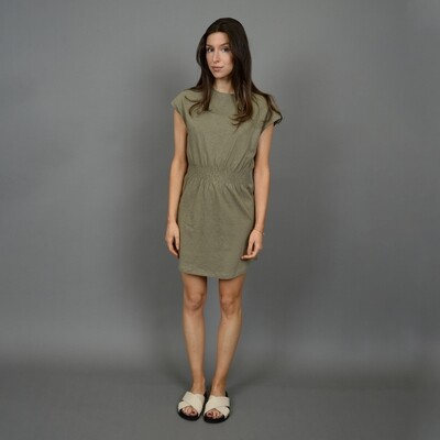 RD STYLE RUCHED WAIST DRESS - OLIVE