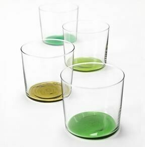 LS013 Scandi Thin Glass Small Tumblers - Set/4 - Greens