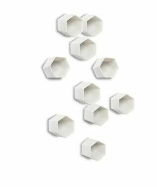 GL112 White Hexagon Wall Decor-Set of 10