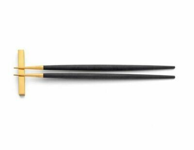 CO012 Chopstick Set (3), Brushed Gold/Black