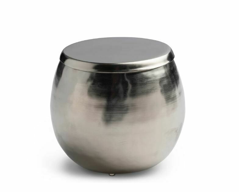 KX026 Hammered  Silver Cotton Jar  4.3"L x 4.3"W x 3.7"H