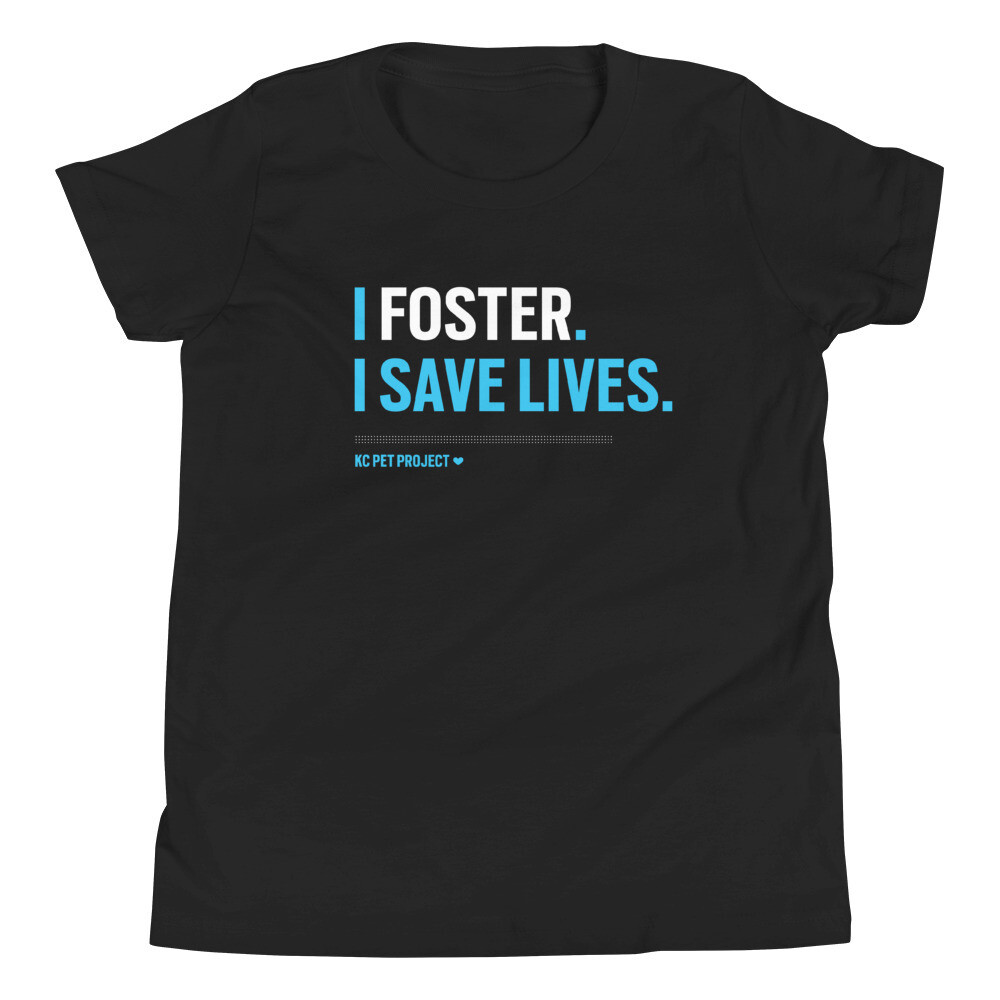 I Foster, I Save Lives - Youth T-shirt - Dark, Color: Black, Size: S