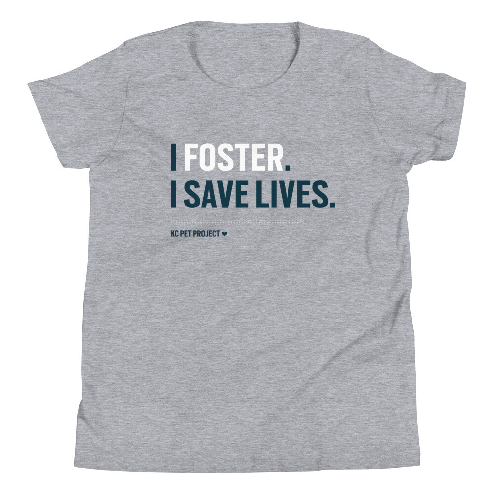 I Foster, I Save Lives - Youth T-shirt - Light, Color: Athletic Heather, Size: S