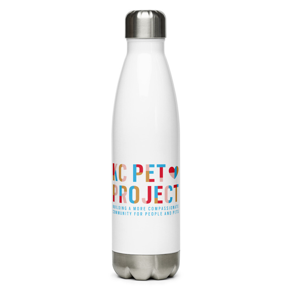 Colorful KC Pet Project Logo Stainless Steel Water Bottle