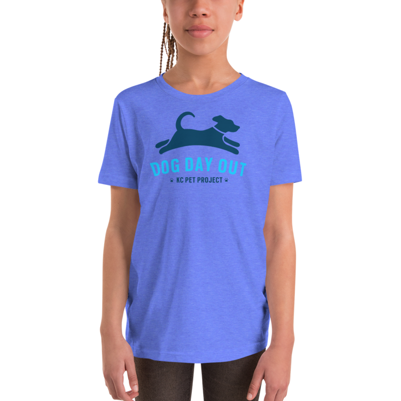 Dog Day Out Program - Youth Short Sleeve T-Shirt, Color: Heather Columbia Blue, Size: S