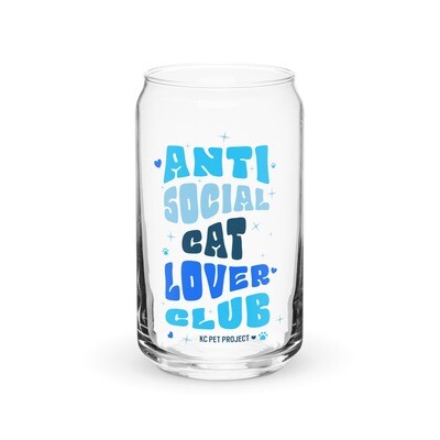 KCPP Blue Cat Lover Club Can Glass