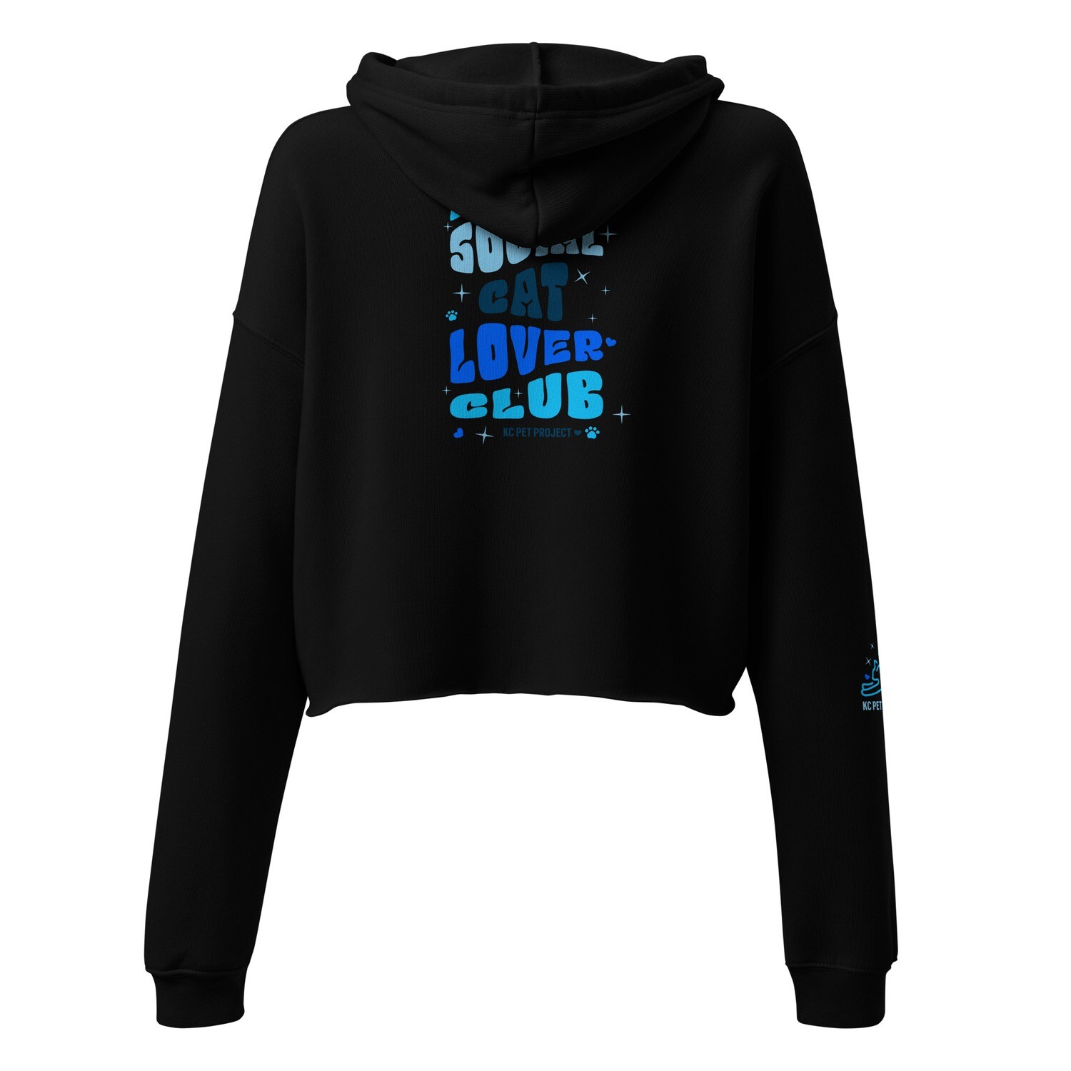 KCPP Blue Cat Lover Club Crop Hoodie