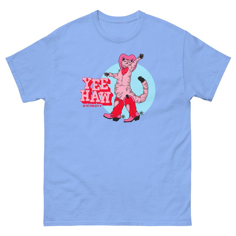 Yee Haw Pink Cat Short Sleeve T-shirt