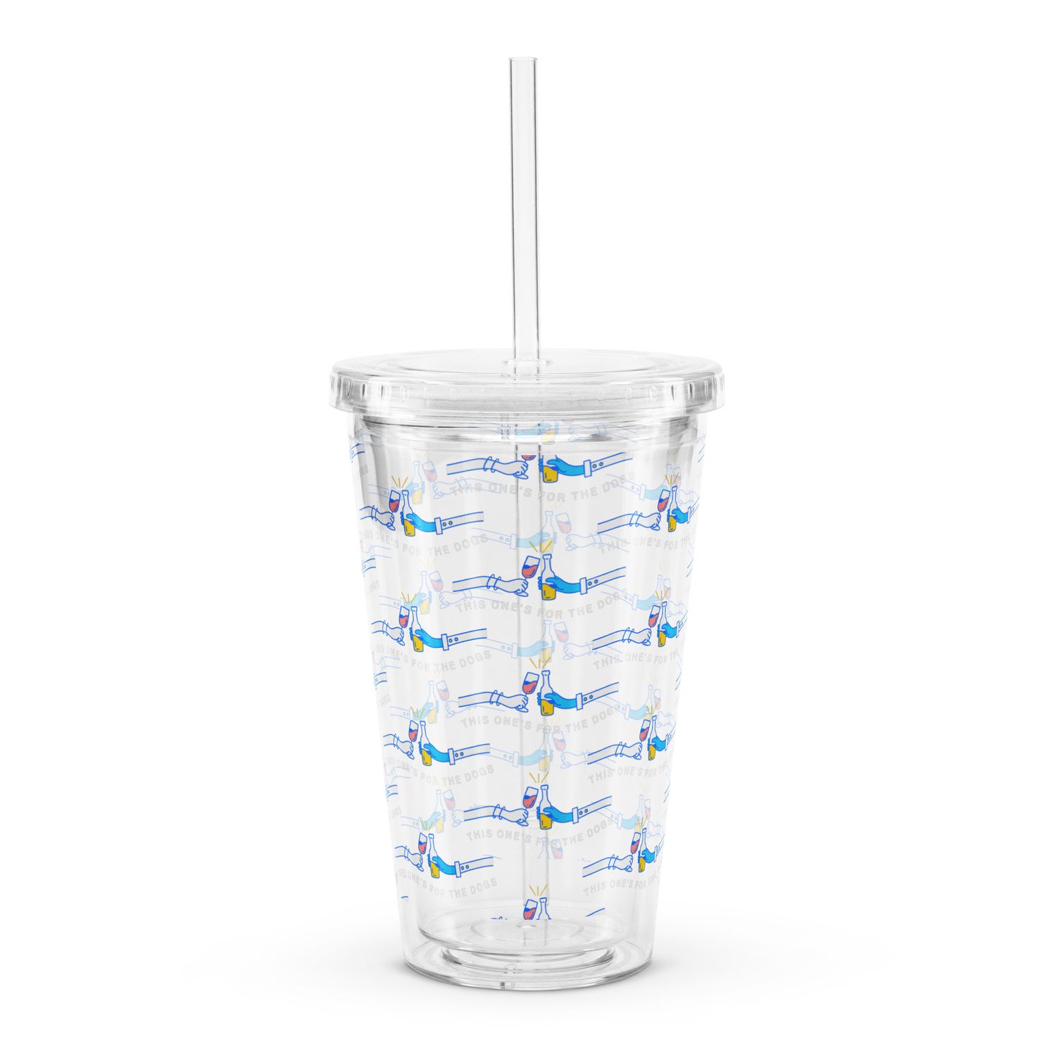 Toasting Together Clear Plastic Tumbler