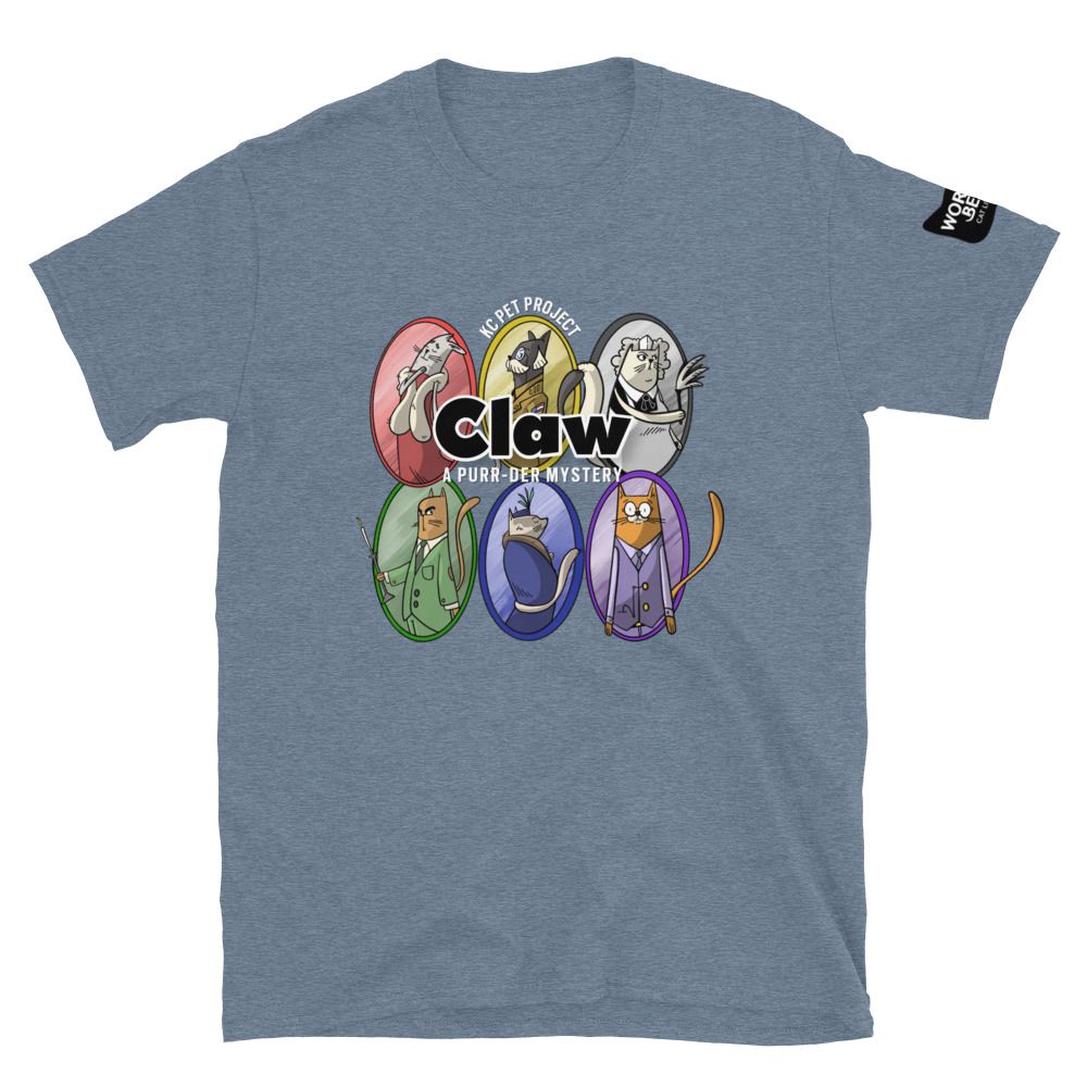Claw Logo Unisex T-shirt in Heathered Indigo