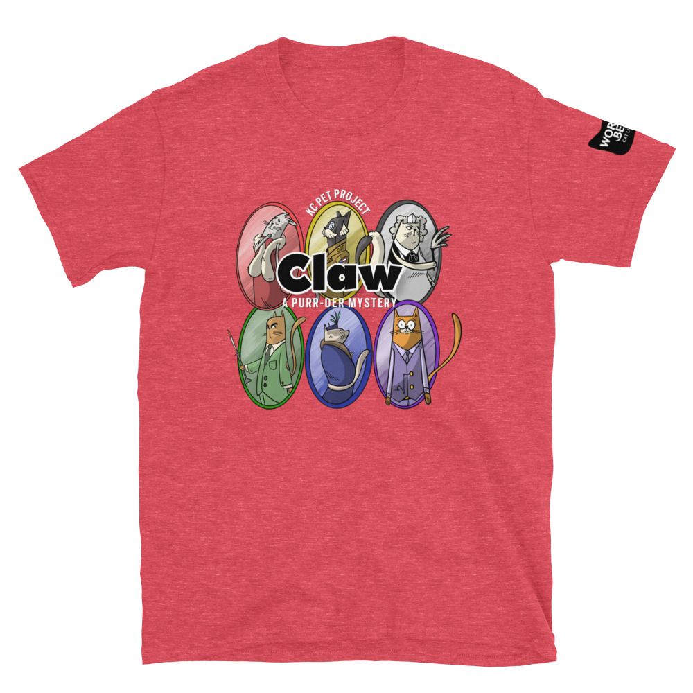 Claw Logo Unisex T-Shirt in Heathered Red