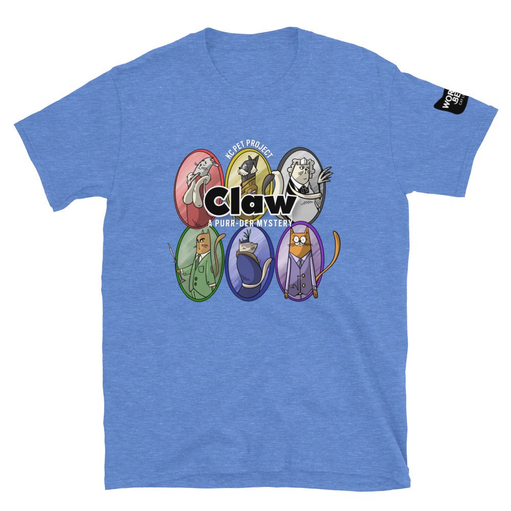 Claw Logo Unisex T-Shirt in Heathered Blue