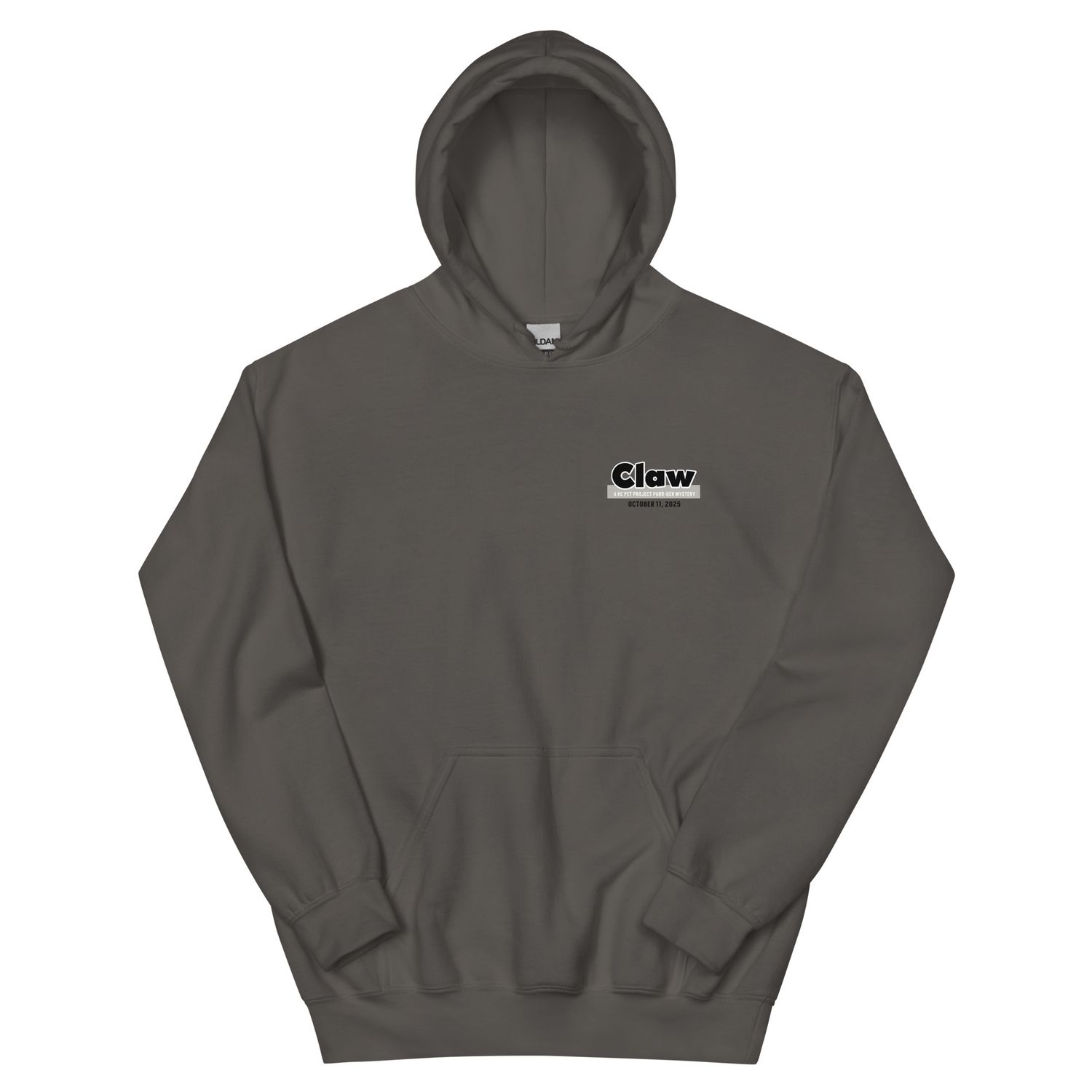 Claw Back Logo Unisex Hoodie in Charcoal