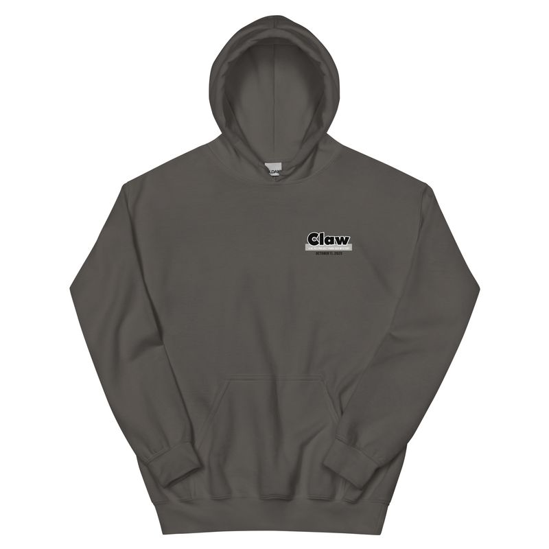 Claw Back Logo Unisex Hoodie in Charcoal