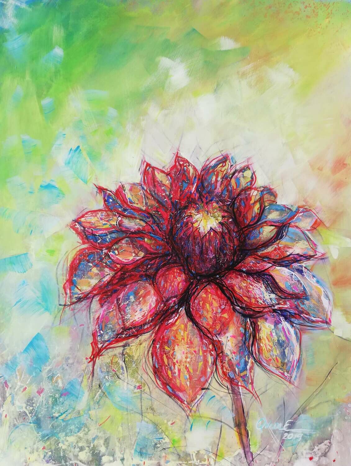 (SOLD)Red Dahlia