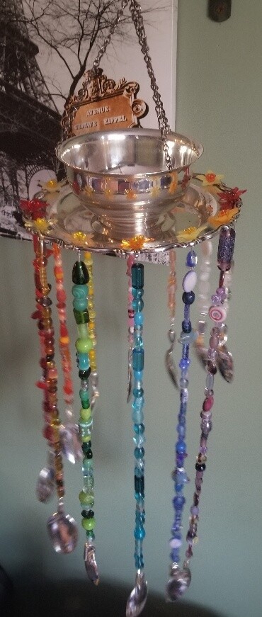Windchime bird feeder