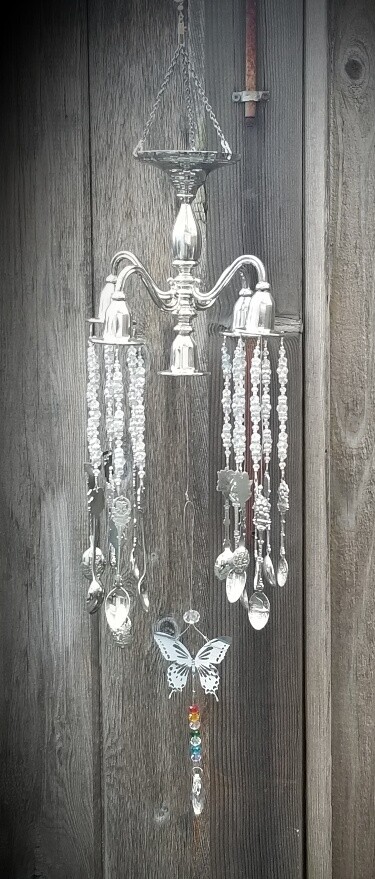 Repurposed Silverplated Candelabra small