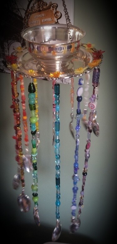 Windchime bird feeder