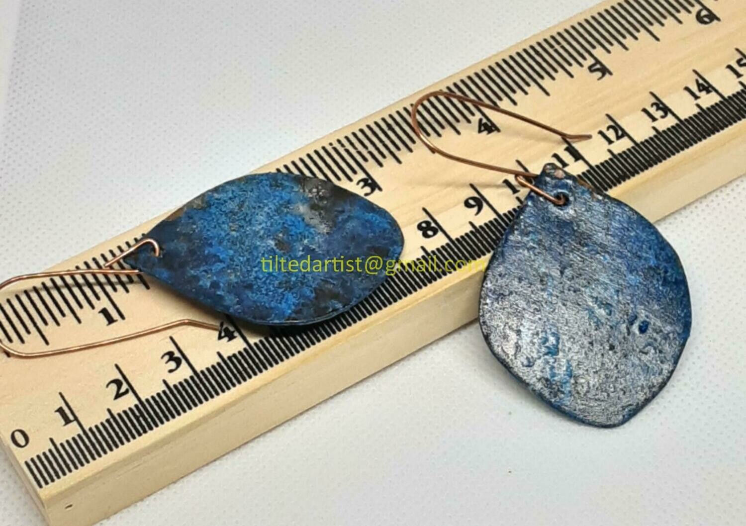 Copper Earrings - Natural Blue