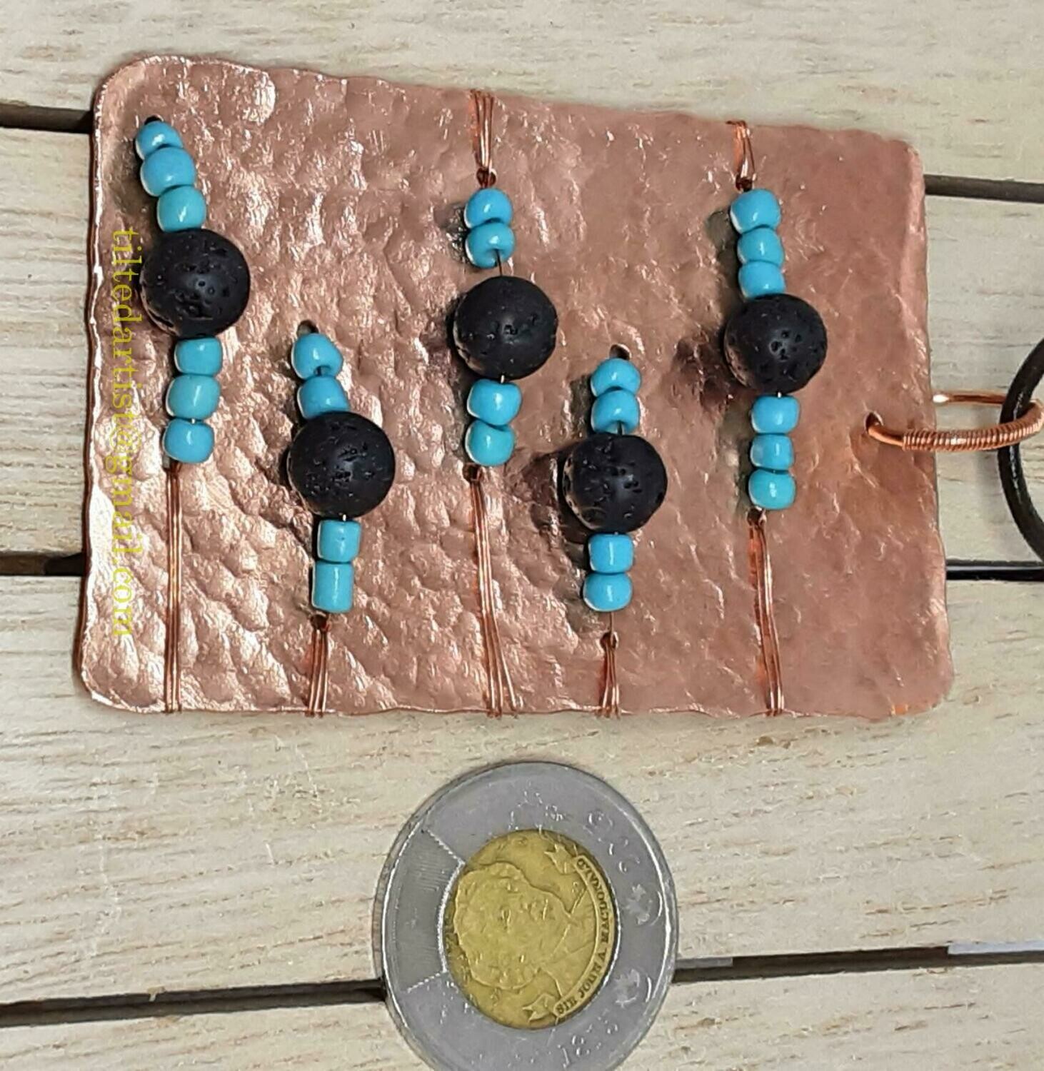Copper Necklace - Black Lava Beads Please 1