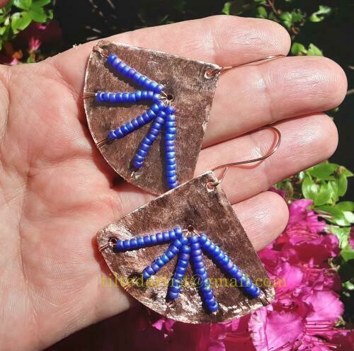 Copper Earrings - I dream of Peacocks