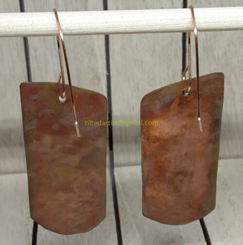 Copper Earrings - Amber Beer