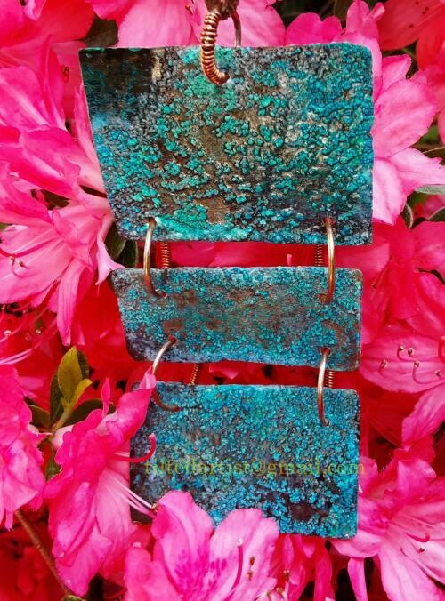Copper Necklace - Three Blue Waves
