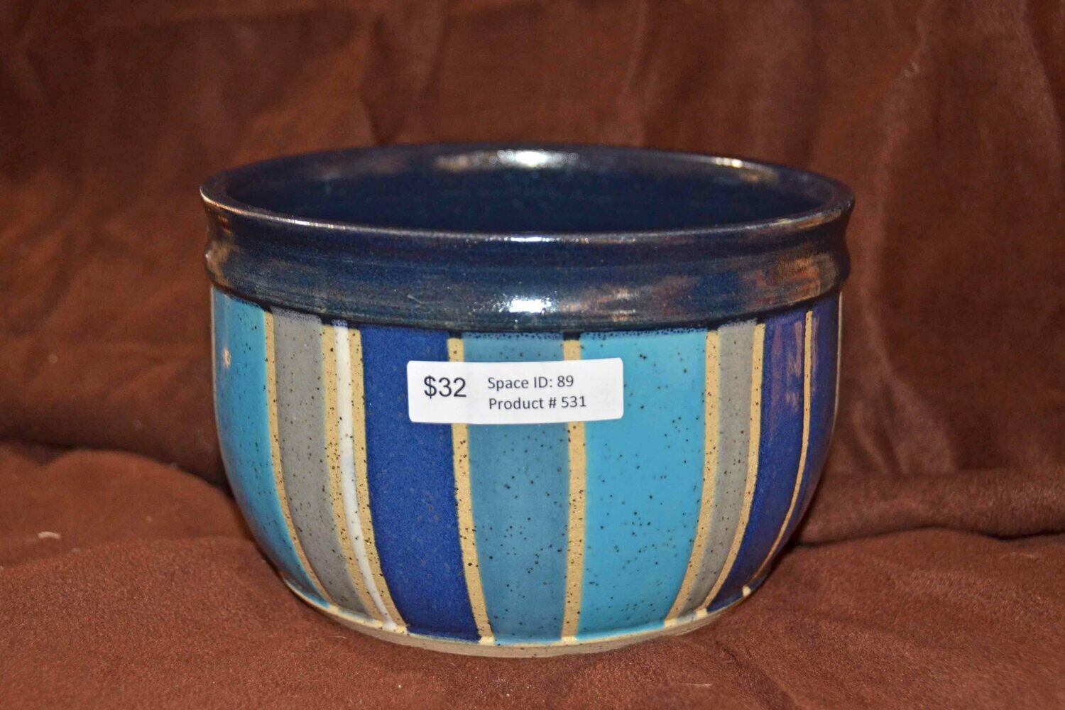 Midnight Blue Striped Bowl