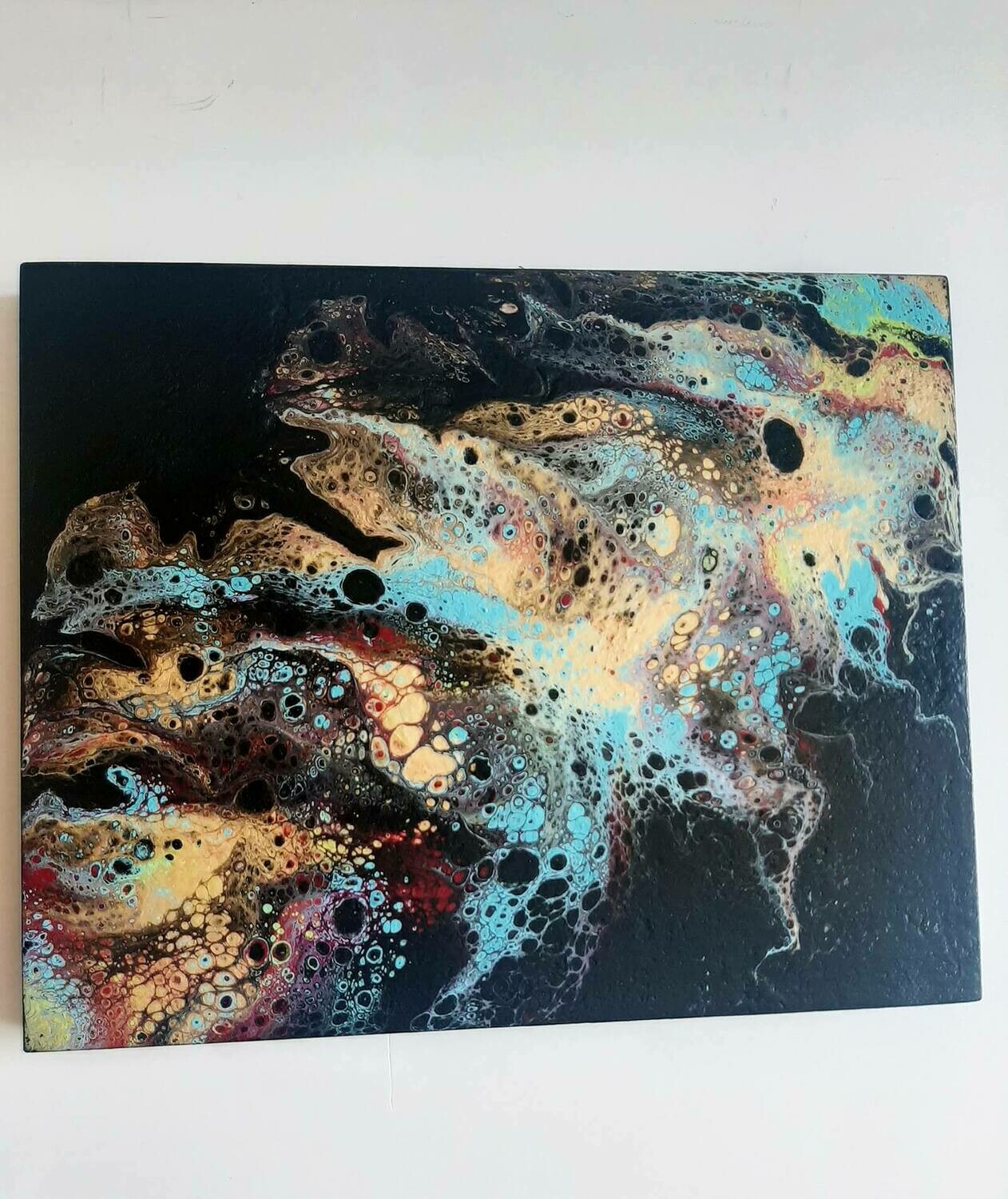 Blue Lightning Acrylic Pour